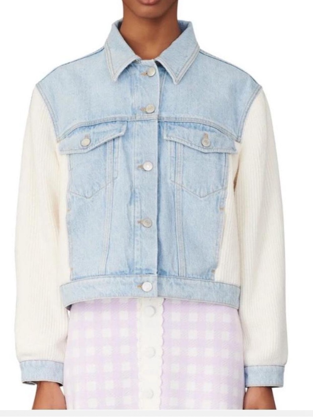 MAJE Mixed Media Trucker Jacket